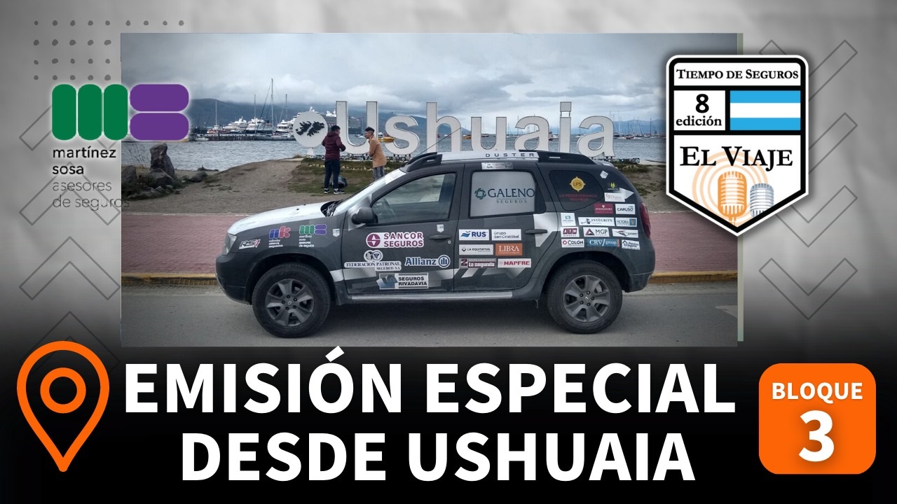 PROGRAMA ESPECIAL EN VIVO DESDE USHUAIA:  En la que será nuestra emisión N° 81 desde interior, transmitimos nuestro programa desde la Agencia que Héctor Martínez Sosa y Cía. tiene en esta ciudad, donde junto a directivos de la firma Mario Ércole y Néstor Salvañá conoceremos las principales características del seguro en esta región, sus aspectos diferenciales, las problemáticas que afrontan a diario, la atención de los siniestros y los nichos de negocios que quedan por desarrollar...