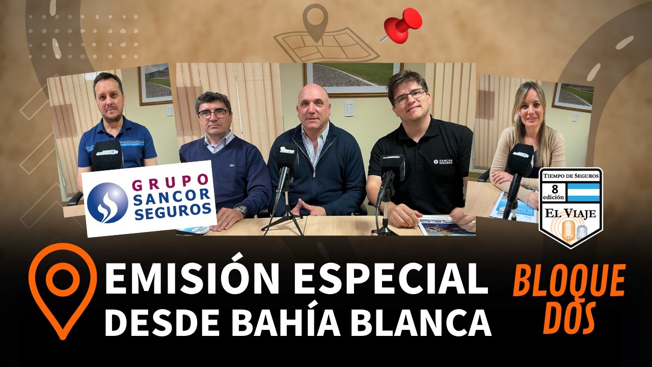 Arrancó un nuevo tramo de la 8° edición de "El Viaje de Tiempo de Seguros" y realizamos nuestra emisión especial en vivo desde la Unidad de Negocios que el Grupo Sancor Seguros posee en Bahía Blanca. Junto con Luciana Amateis Aulet, Gerente de la UN, y colegas PAS vamos a analizar la actualidad y los desafíos del mercado asegurador de la región...