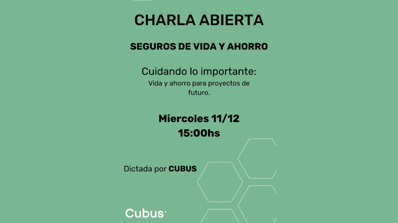 Fecha: Miércoles 11 de diciembre. Horario: 15:00 hs. Dictada por CUBUS.