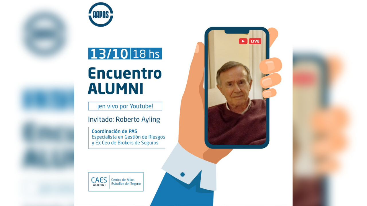 No te pierdas la transmisión en vivo del Encuentro ALUMNI con Roberto Ayling, pionero en implementar el concepto de Gestión de Riesgos en el negocio de la intermediación de seguros...