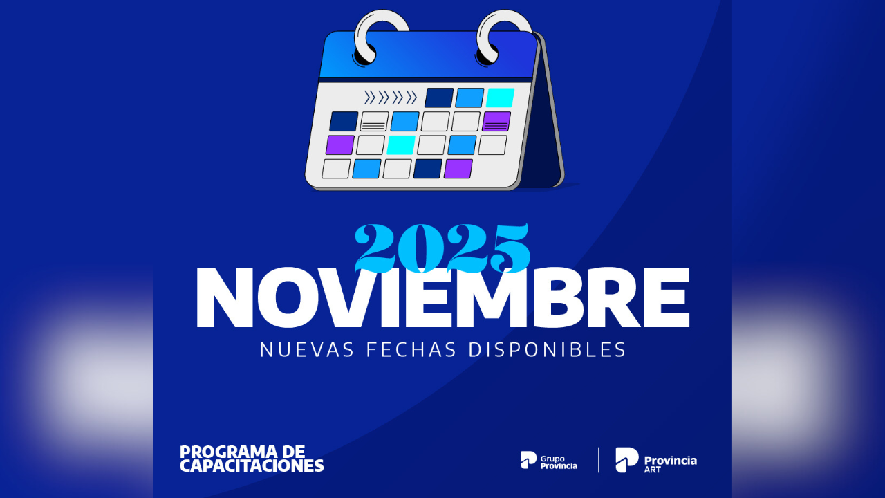 La aseguradora de riesgos de Grupo Provincia confirmó su cronograma de cursos gratuitos para el undécimo mes del año.