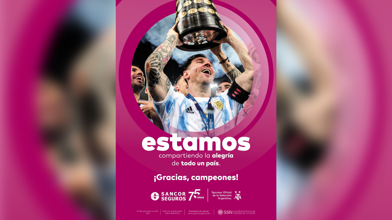 Como no podía ser de otra manera, la Aseguradora está viviendo con gran alegría el haber acompañado al equipo campeón a lo largo de su paso por la Copa América 2021.