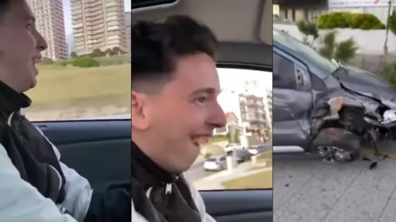 La frase la dijo el conductor de un auto que manejaba de forma temeraria y terminó chocando en una curva en playa Varese.